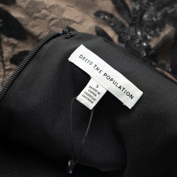 Dress The Population Courtney Sequin Overlay Dress Small - Picture 4 of 16